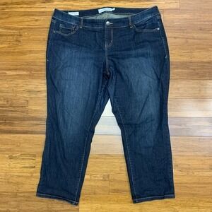 Torrid Ex-Boyfriend Jeans Womens 18 Blue Plus Size Crop Dark Wash Denim Straight